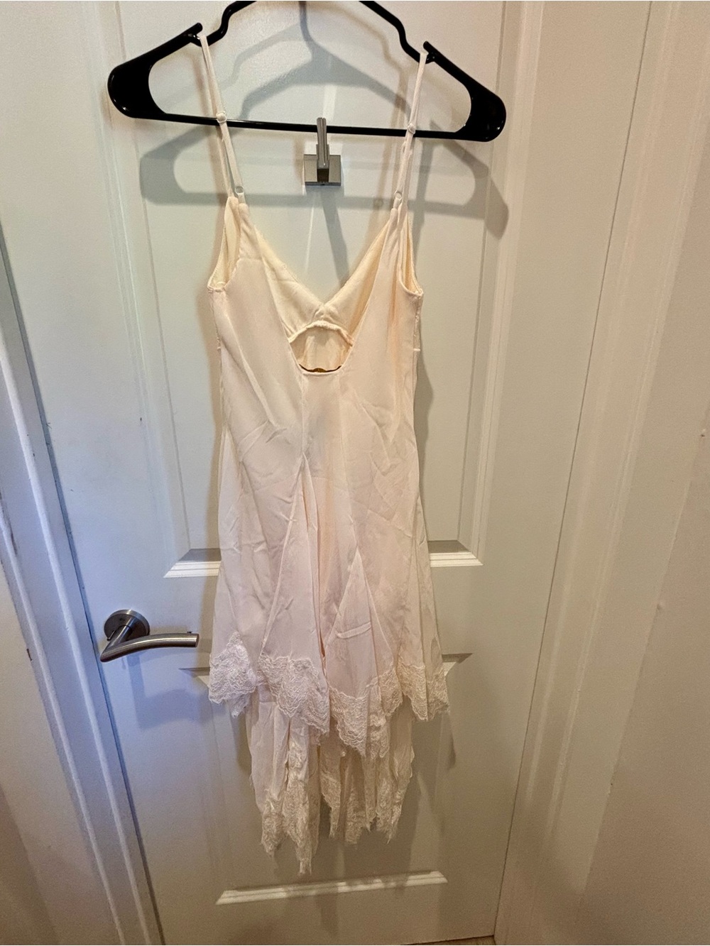 ⌛️sale⌛️ NWT Thirty Thirty boho Lace Trim Slip Dress in Light Cream - S - Picture 2 of 10